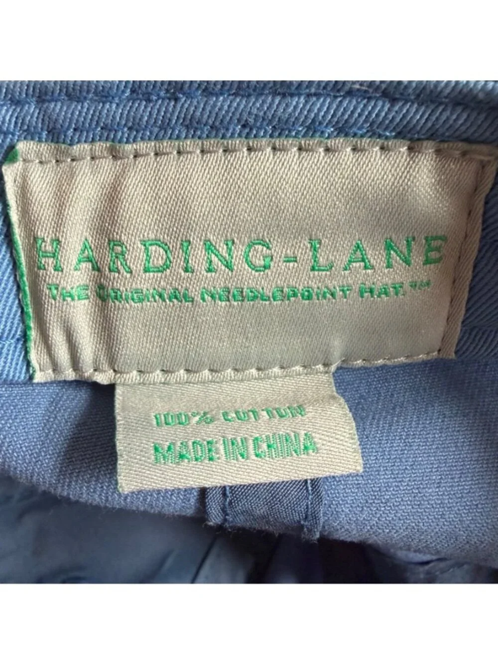 Harding Lane Needlepoint Mermaid Hat Blue Adjustable Strap Coastal Beach Preppy